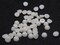 40 8mm Round Flower Off-White Vintage West Germany Plastic Flatback Cabochons